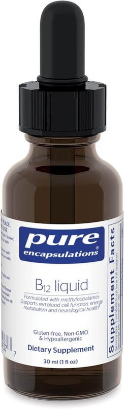 Pure Encapsulations B12 Liquid | 1,000 mcg Vitamin 1 Fl Oz (Pack of 1)