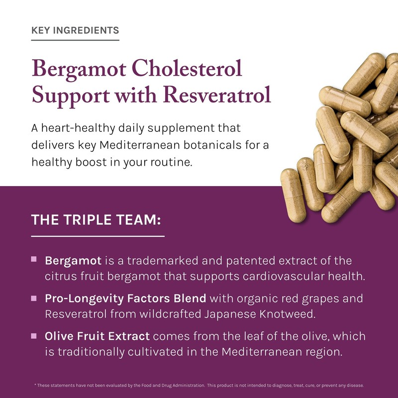 Reserveage Bergamot Cholesterol Support Antioxidant Cardiovascular Support 30cap gallery
