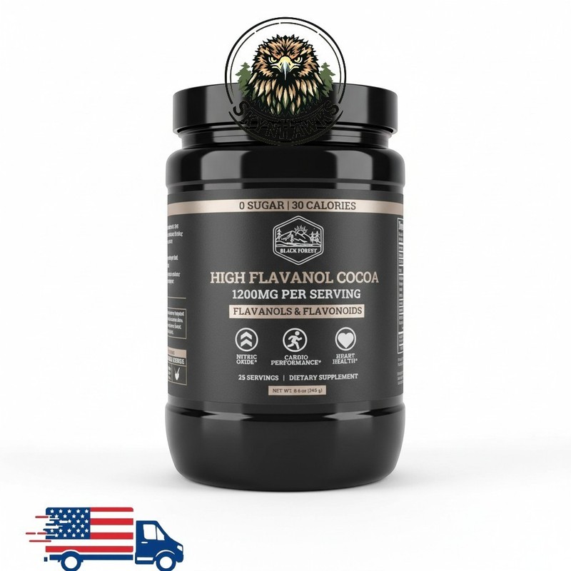 Black Forest High Flavanol Cocoa Powder and Flavonoids Supplements 1200mg 8.6 oz