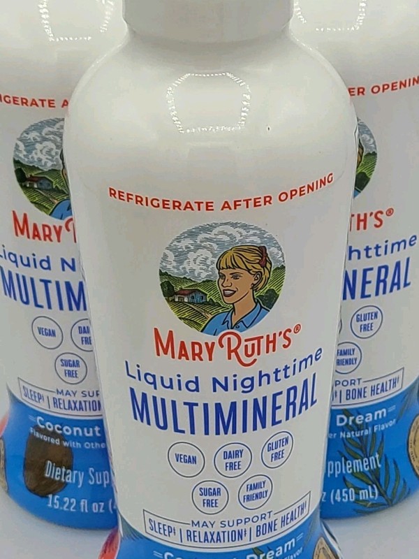 Mary Ruth’s Liquid Nighttime Multimineral Coconut Dream 15.22oz Lot of 3
