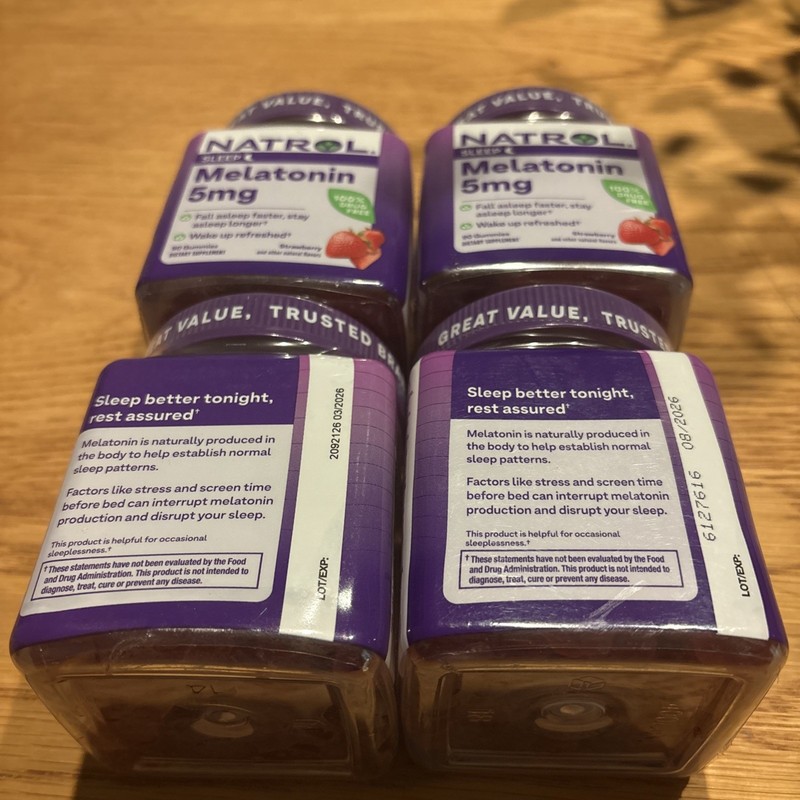 Natrol Melatonin Gummies (5mg) Strawberry 90 gummy X4