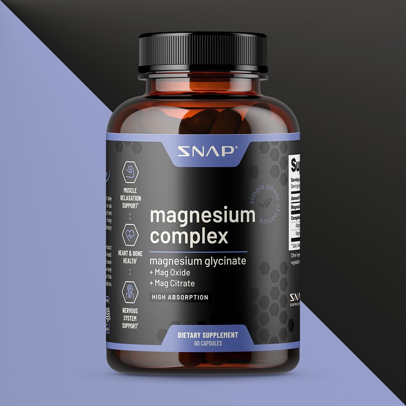 Magnesium Glycinate Natural Capsules Muscle Relaxer, Heart & Bone Health – 60ct