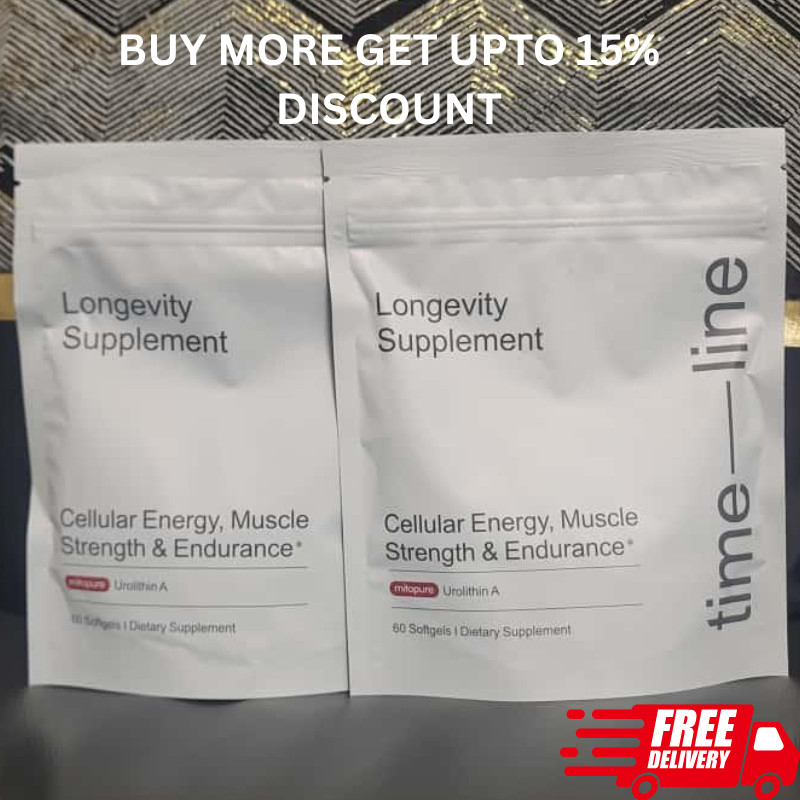 Time-Line Longevity Supplement Mitopure Urolithin A 60 Softgaels -2 Pack – 07/27