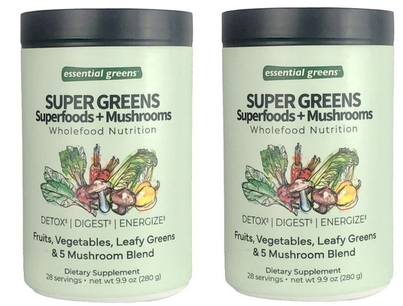 Essential Greens™ Super Greens Superfoods + Mushroom Powder 9.9 oz DETOX(2 Pack)
