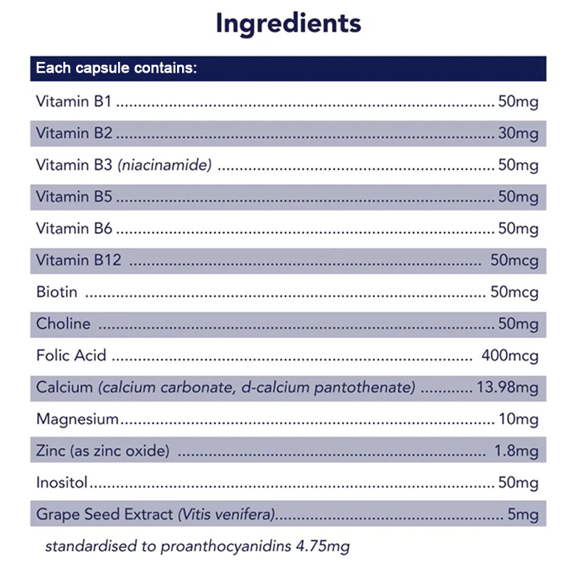 Vitamin B Complex 30/60/120Capsules B1,B2,B3,B5,B6,B12 w Minerals,Immune Support gallery