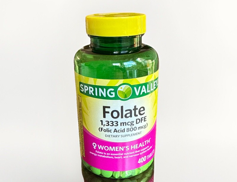 Spring Valley FOLIC ACID 800 mcg Supplement FOLATE 1333 mcg Pills 400 ct~6/2028