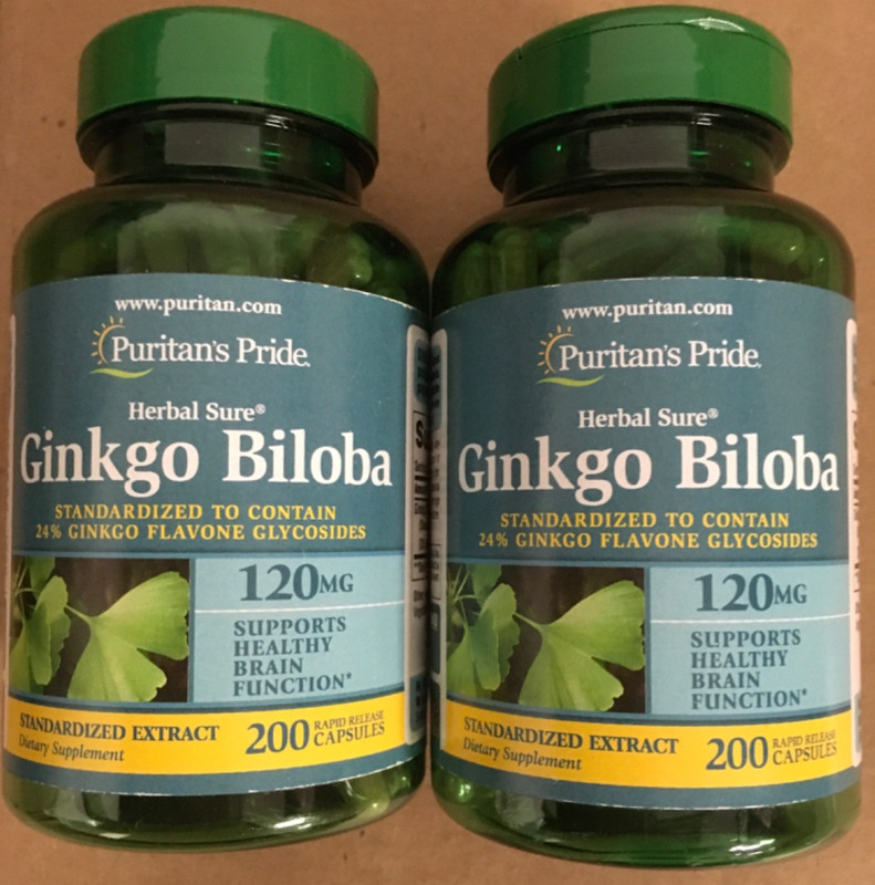 Puritan’s Pride Ginkgo Biloba 120mg 200 Caps exp. 6/27 (2PACK)