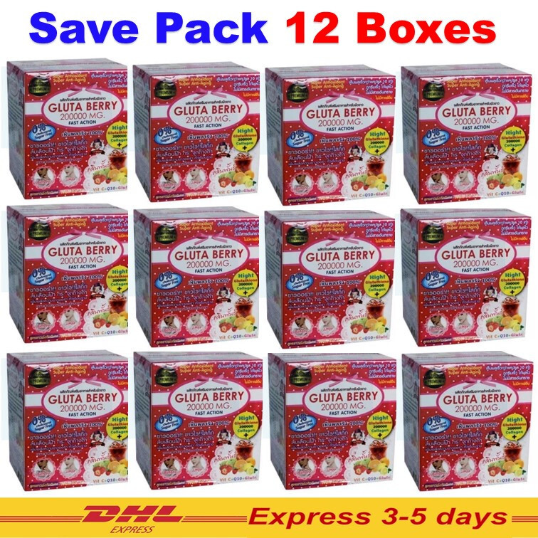12X Gluta Berry 200000 mg Reduce freckles Whitening Skin Drink PUNCH