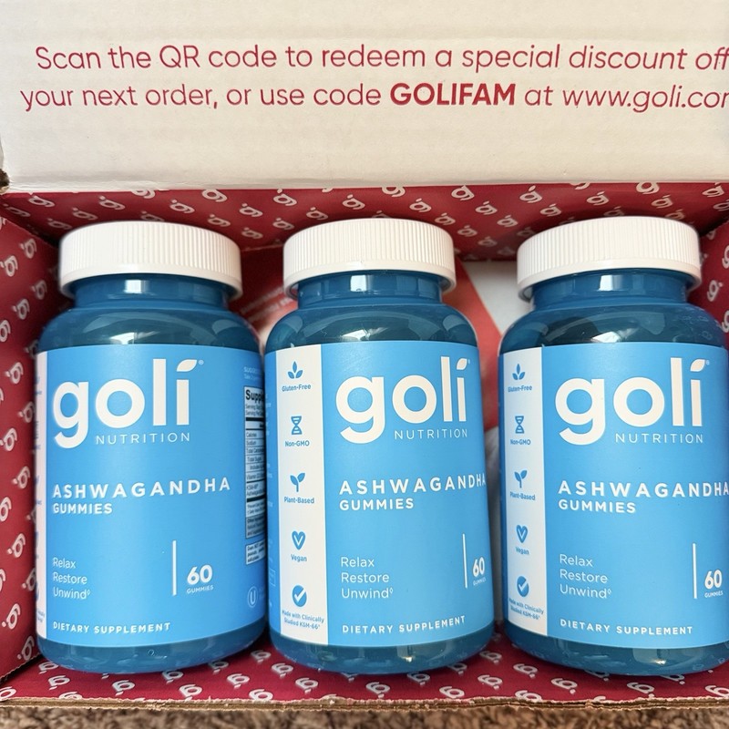 (3 Pack) Goli Nutrition Ashwagandha Gummies KSM-66 Relax Restore, 60ct Exp 10/26