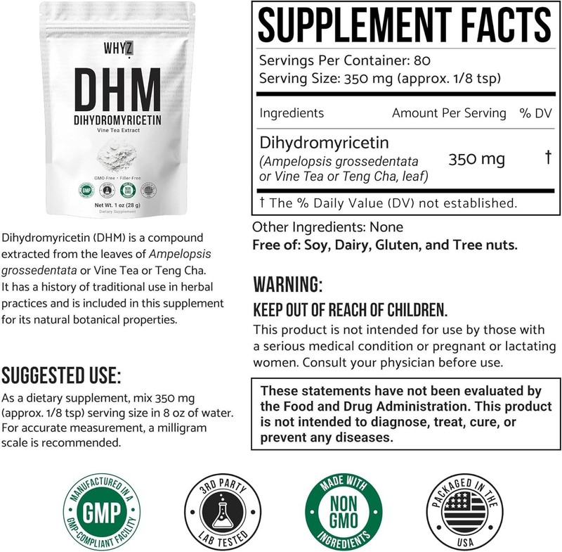 Dihydromyricetin Powder 28g 100% Pure DHM Supplements Liver Support-USA gallery