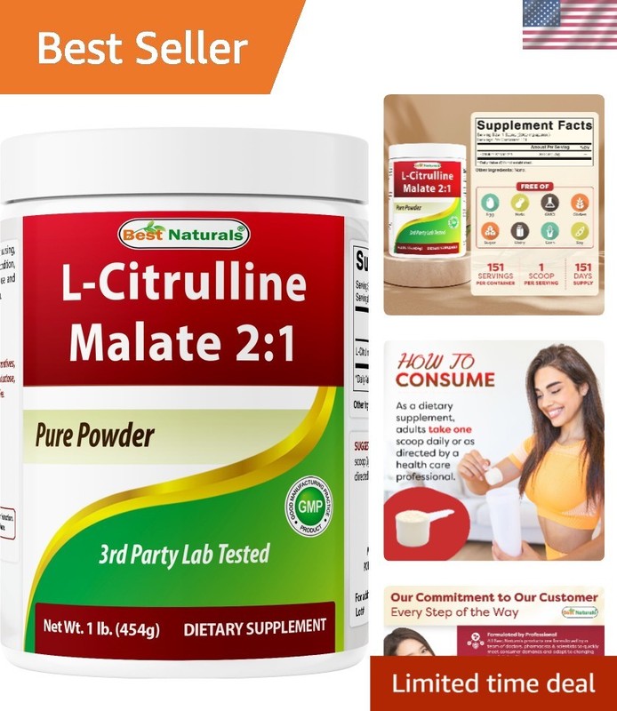 Versatile 2:1 L-Citrulline Malate Powder 1 lb – Perfect for Pre-Workout Mixing