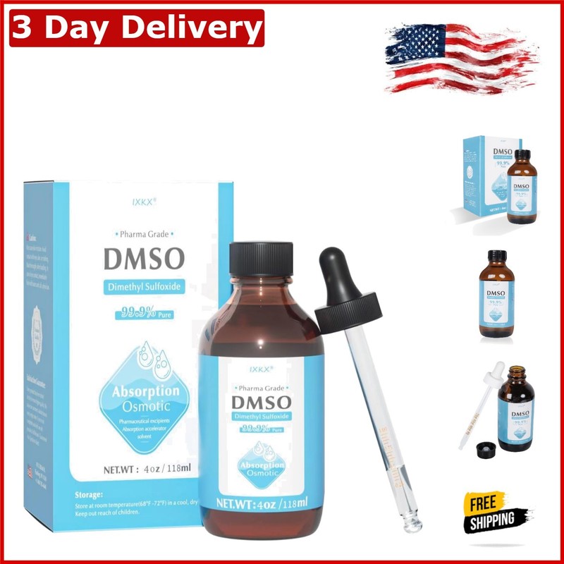 4oz Pure DMSO Liquid 99.99% in Amber Glass Bottle – Low Odor & Effective