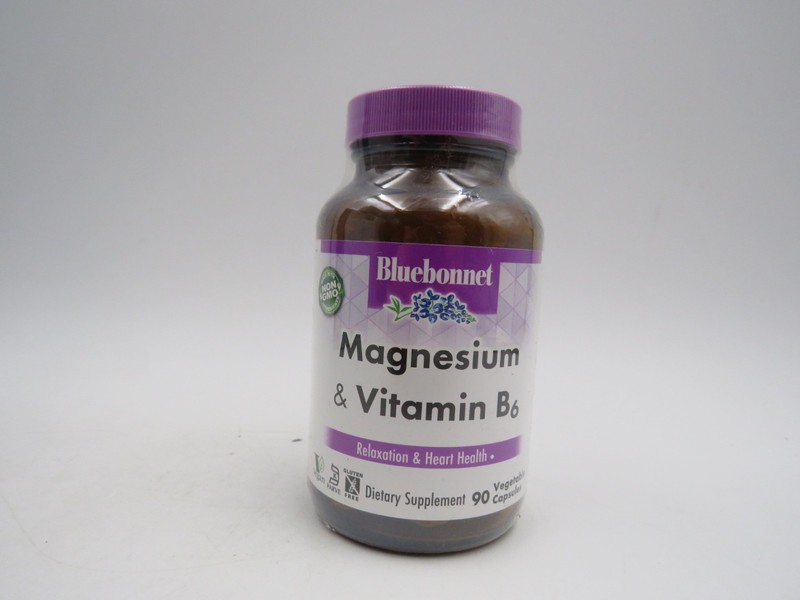 Bluebonnet Nutrition Magnesium Plus B6 90 Vcaps Egg-Free Fish Free