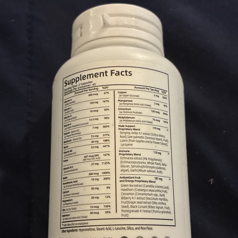 HiPlus Men's Multivitamin Vitamin Capsules 90 Ct Dairy/Gluten/Soy Free GMO Free gallery