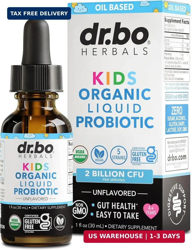 Kids Probiotic Liquid Drops Organic – Organic Probiotics for Kids Probiotics Age