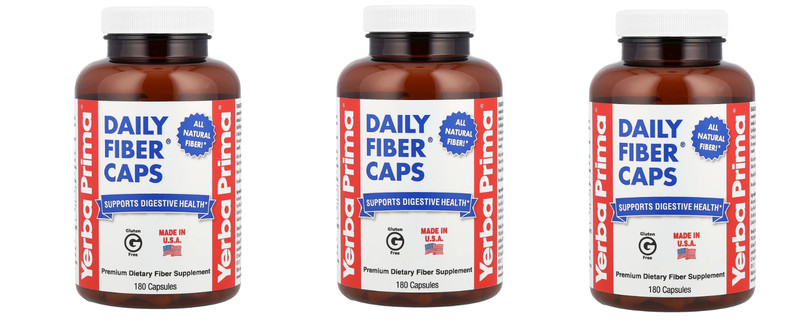 Yerba Prima Daily Fiber Caps 625 mg 180 Caps ******VALUE 3 PACK*****