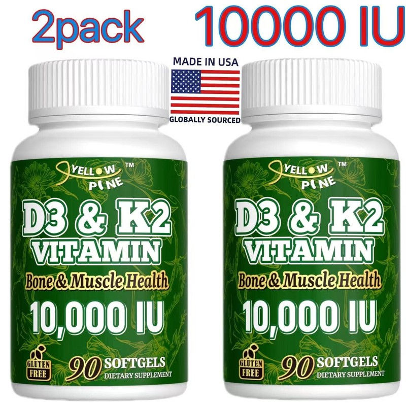 🦌Yellow Pine🦌 Natural Vitamin D3 K2 🦌Supplement 90 Softgels🦌2pack