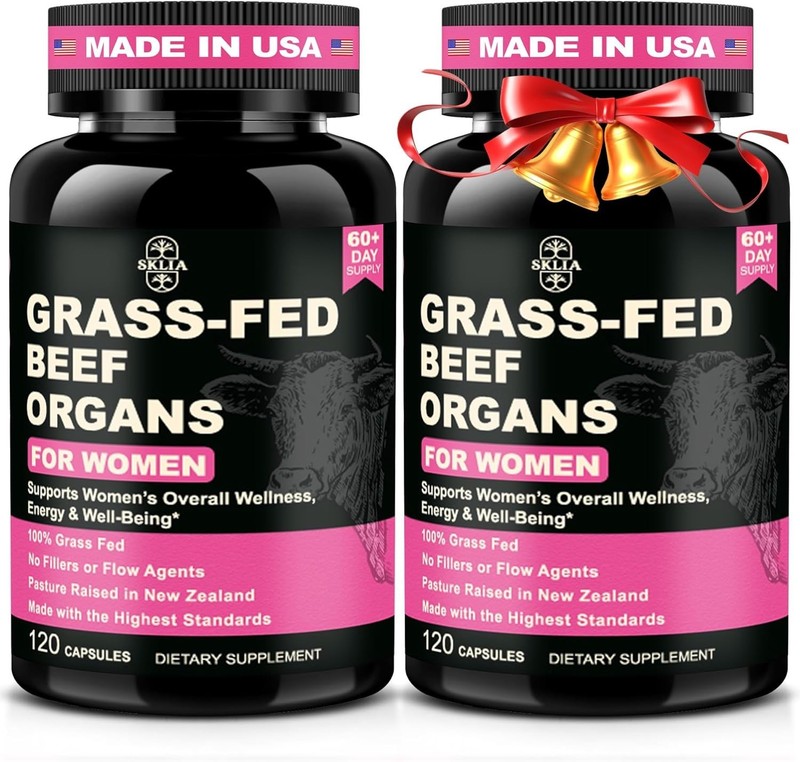 SKLIA Beef Organ Supplement for Women – Beef Liver, Kidney, Heart, Uterus Tis…
