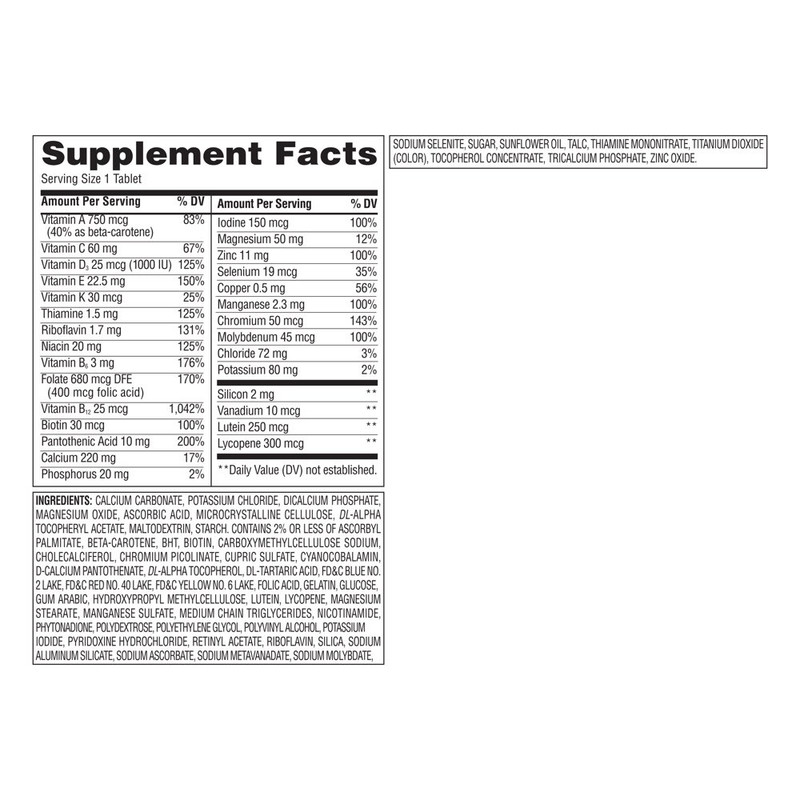 Equate Complete Multivitamin/Multimineral Supplement Tablets, Adults 50+, 450 Co gallery