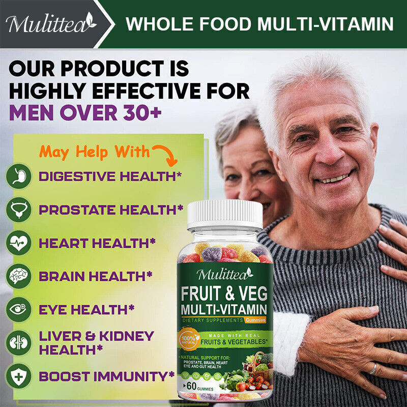 60 Gummies Nature Fruits Veggies Supplement Fruits Vegetable Vitamins & Minerals gallery