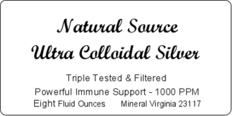 Natural Source Ultra Colloidal Silver - 8oz Glass Bottle (Free Ship) gallery