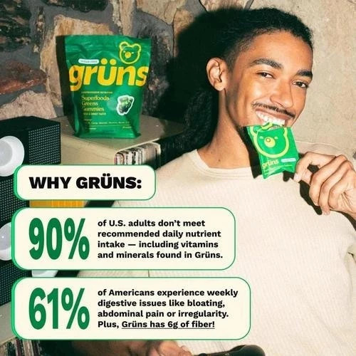 Multivitamin Gruns Vegetable Bears Gummies, Superfood Greens Blends Gummy gallery
