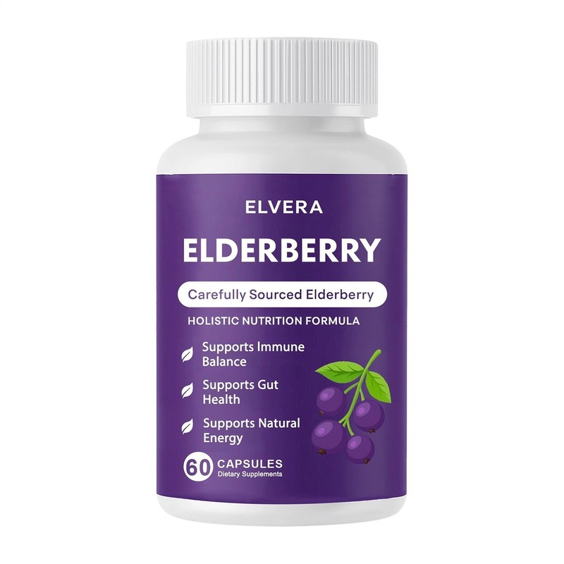 1-5x Elvera Elderberry Gut Support Complex - Organic Black Elderberry Capsules