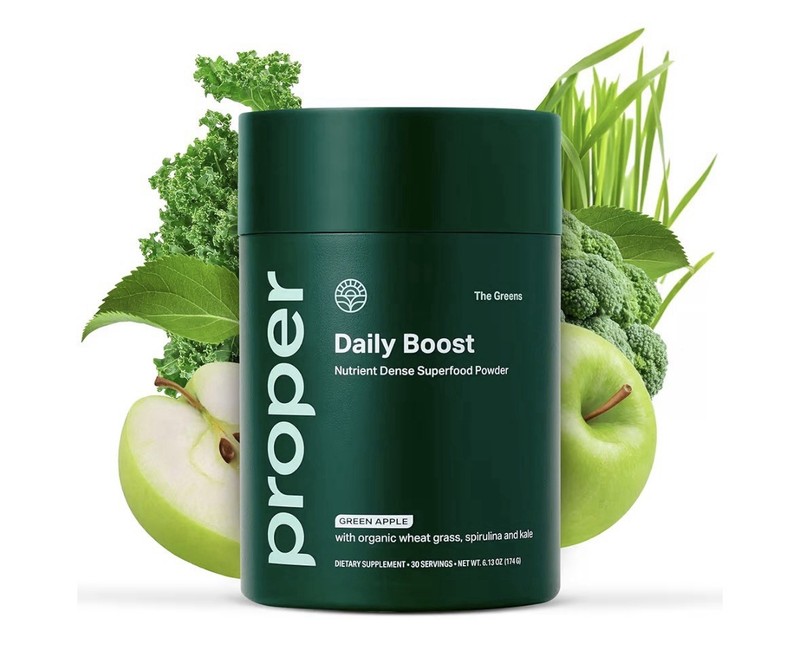 Proper The Greens Daily Boost Organic Superfood Powder Green Apple 30 servings