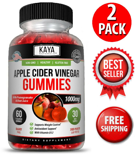 (2 Pack) Apple Cider Vinegar Gummies Fast Weight Loss Cleanse – Compare to Goli