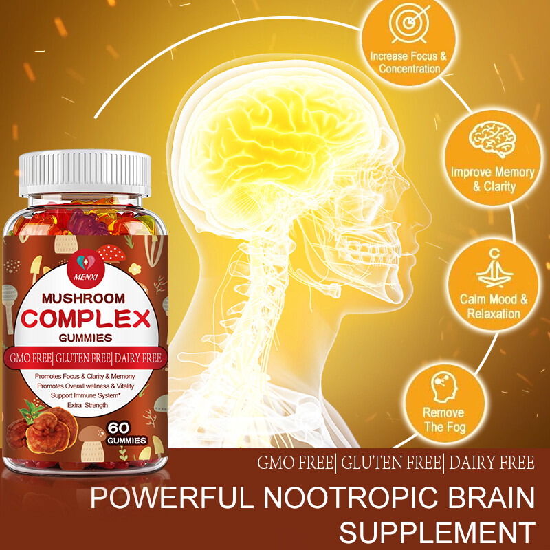 Mushroom Extract Gummies Lions Mane,Reishi,Shiitake,Chaga,Nootropic Brain Memory gallery