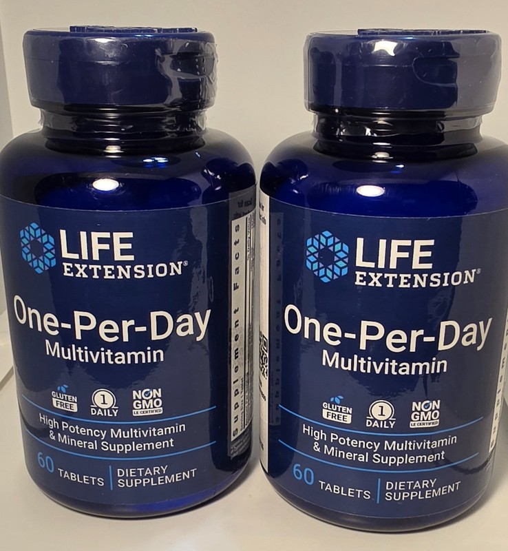(2)Life Extension One-Per-Day Tablets High-Potency Multivitamin, 120 tabs *READ*