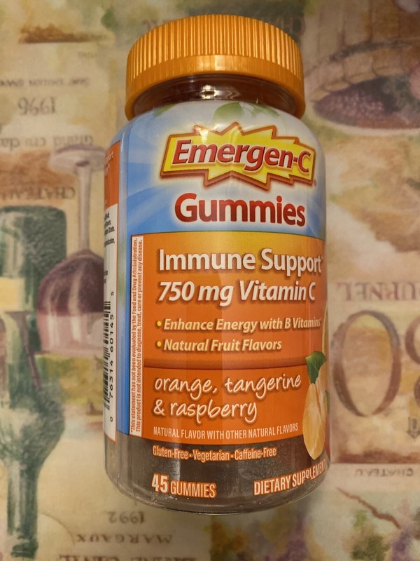 Emergen-C Immune 45 Gummies Orange Tangerine Raspberry 750mg Vitamin C~05/2025.