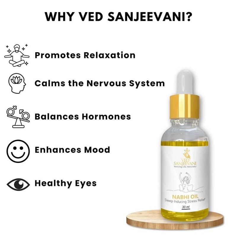 Sleep Relief Nabhi Oil Ved Sanjeevani Stress Calm & Better Sleep 30ml gallery