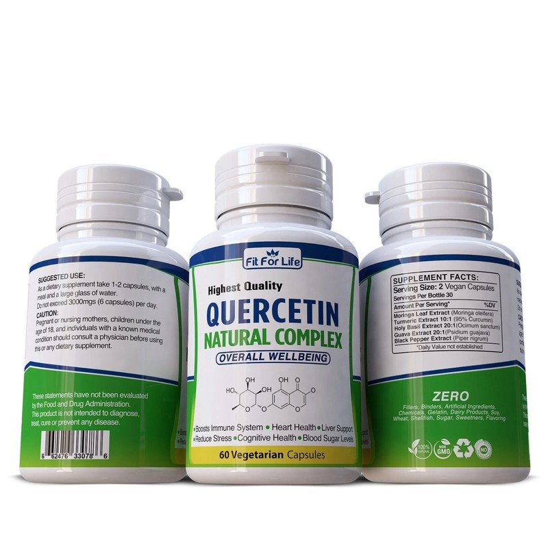 QUERCETIN HERBAL BLEND 60 Caps Stress Cognitive Function Immune Metabolism Liver