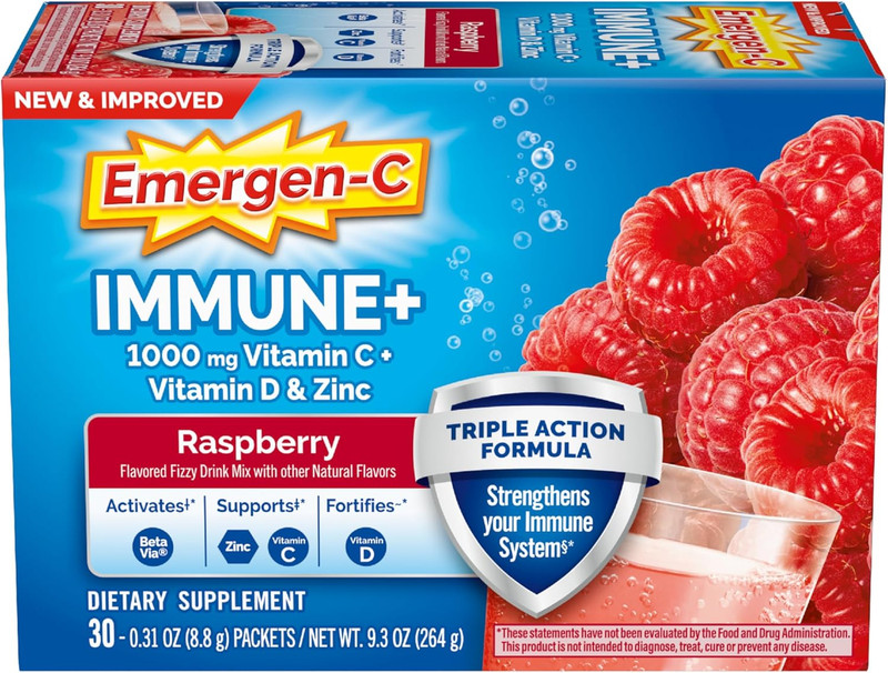 Emergen-C Immune+ Triple Action Immune Support Powder, Betavia (R), 1000Mg Vitam