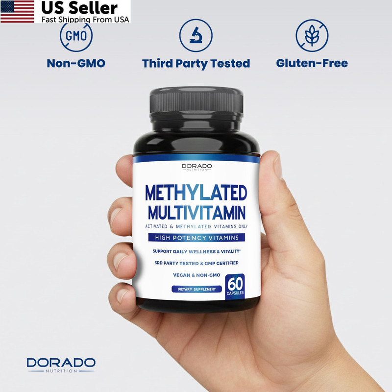 Methylated Multivitamin Complex TMG Methylfolate MTHFR 120 Capsules From USA gallery