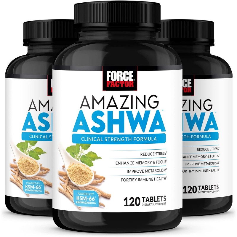 Force Factor Amazing Ashwa, KSM-66 Ashwagandha Supplement for Stress Relief, ...