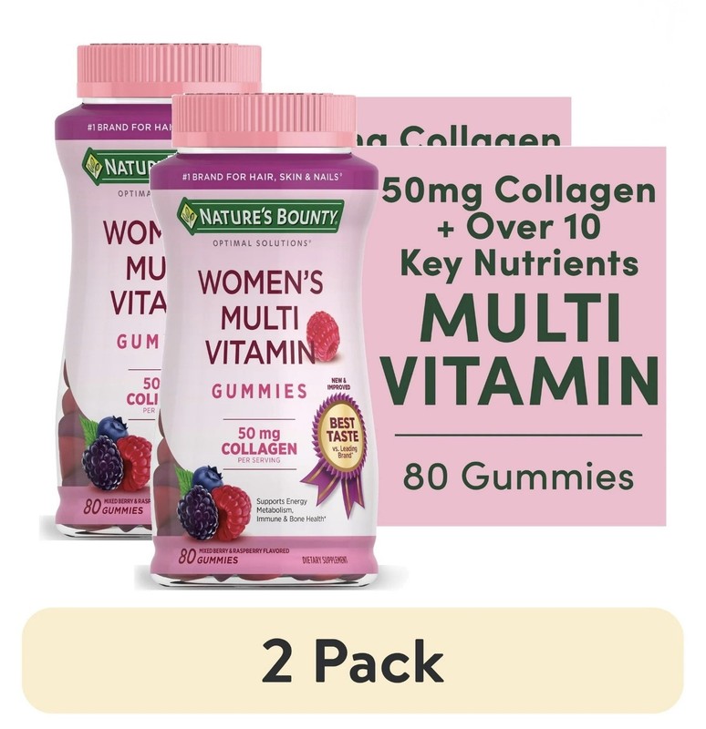 2 Pack Nature’s Bounty Women’s Multivitamin 160 Gummies (2×80) 50 mg Collagen