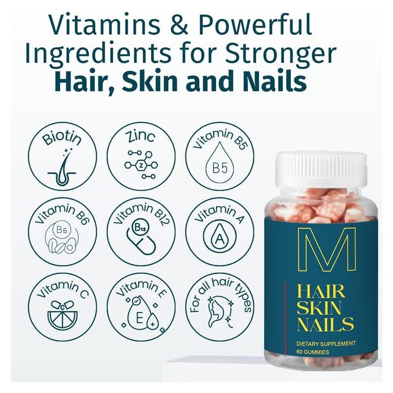 New Hair Skin and Nails Gummies Supports Healthy Hair - Vegan Biotin Vitamins gallery