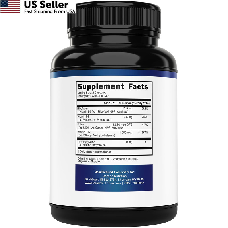 Methylated Multivitamin Complex TMG Methylfolate MTHFR 120 Capsules From USA gallery