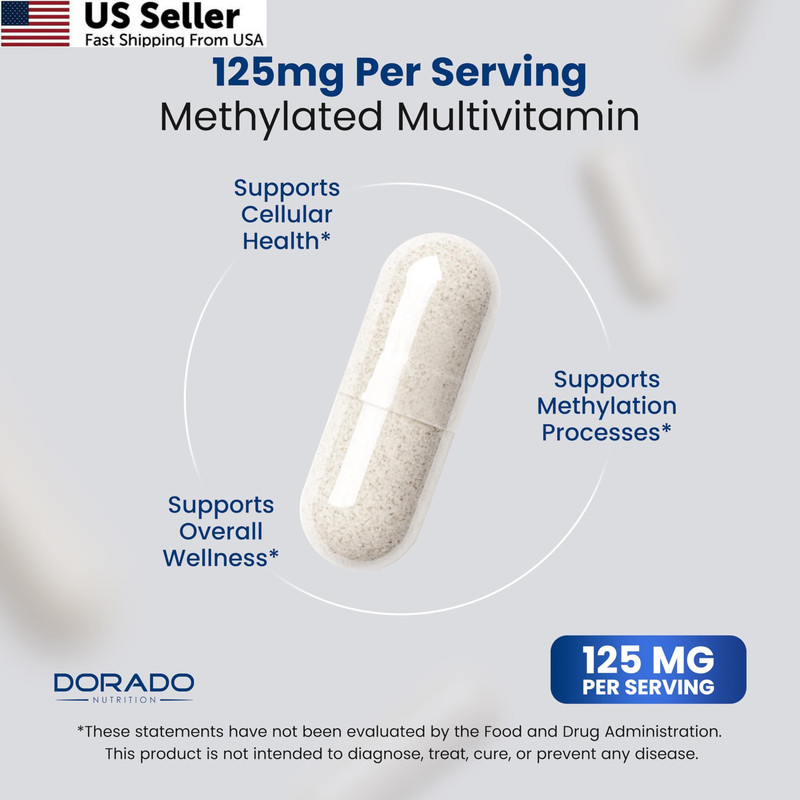 Methylated Multivitamin Complex TMG Methylfolate MTHFR 120 Capsules From USA gallery
