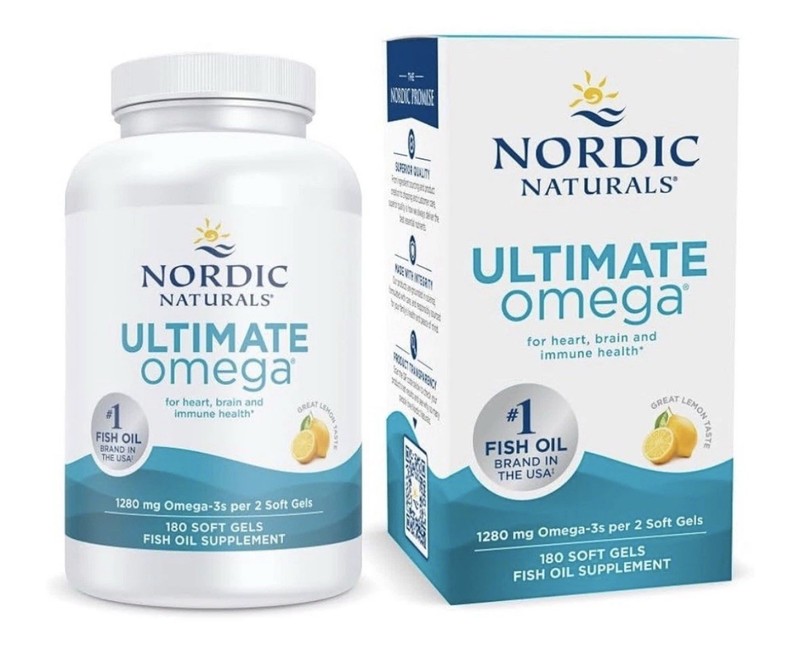 Nordic Naturals Ultimate Omega Lemon 1280mg Softgels – 180 Count