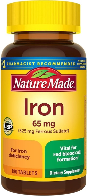 Nature Made Iron 65 Mg 325 Mg Ferrous Sulfate Tablets for Red Blood Cell Support