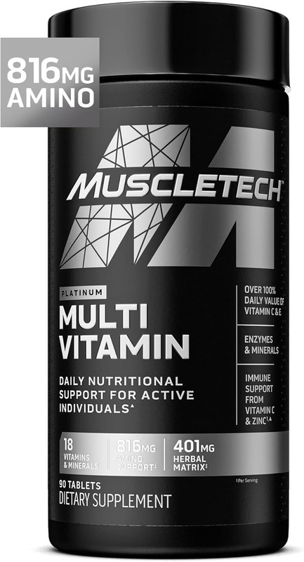 Muscletech Platinum Multivitamins for Men & Women – Daily Workout 90 Capsules