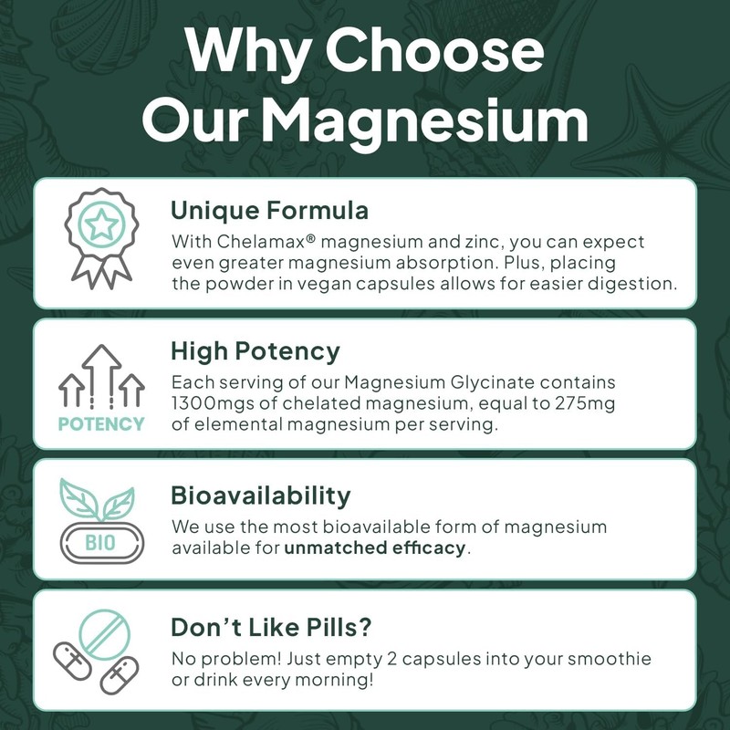Organics Ocean Pure Magnesium Glycinate with Zinc - Maximum Strength Chelated... gallery
