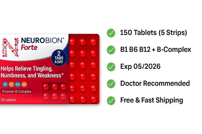 Neurobion Forte 150 Tabs | B1 B6 B12 B-Complex Supplement | Exp 05/2026 | USA
