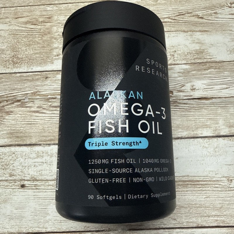 Sports Research Omega-3 Fish Oil Softgels – Wild-Caught Alaskan Pollock -90 gels