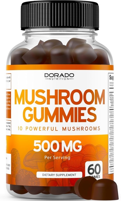 Mushroom Gummies Supplement Mushrooms Blend -Reishi, Lions 120 Gummies