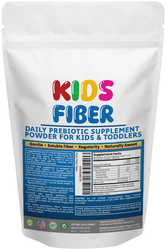 Kidney Restore Kids Fiber for Constipation Relief, Prebiotics for Children, T…
