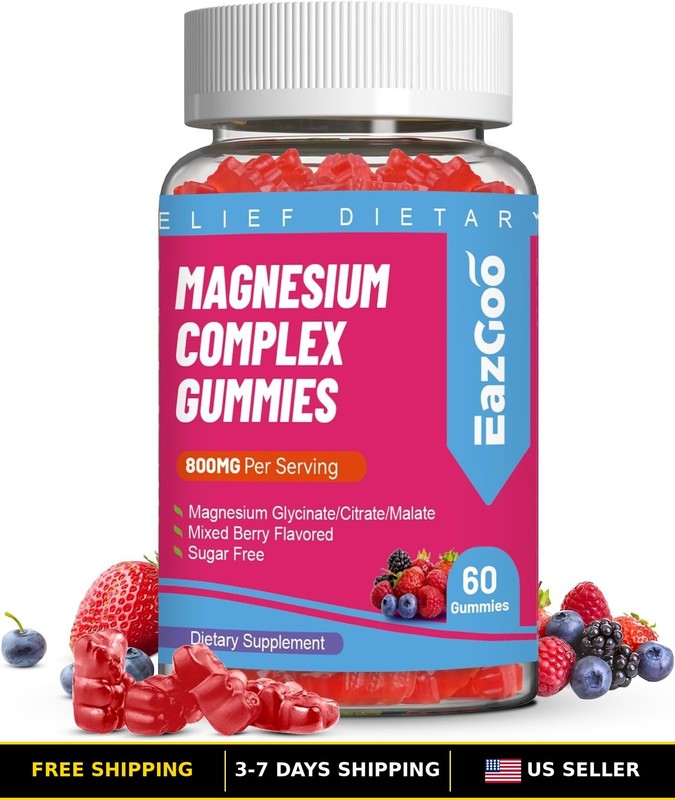 Magnesium Gummies 800mg with Vitamin D3, C, B6, B12 & Zinc Complex